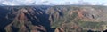 Panorama of Waimea Canyon, located in Kauai Hawaii. Royalty Free Stock Photo